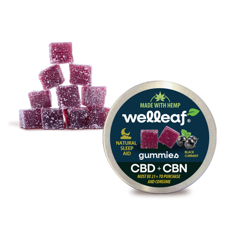 CBD EDIBLES, CBD + CBG SLEEP GUMMIES, WELLEAF SLUMBER GUMMIES - ALL-NATURAL SLEEP AID